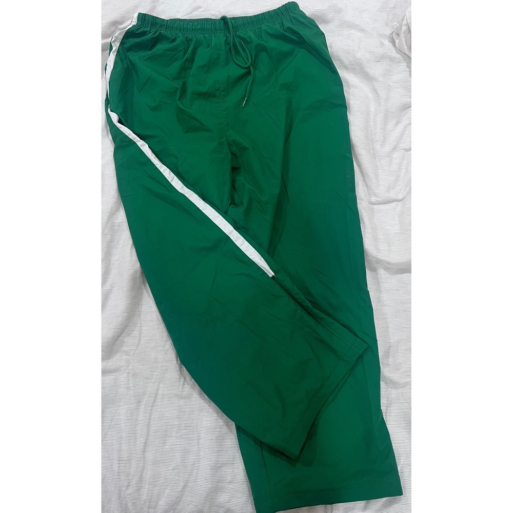 Holloway Womens 2XL Green White Stripe Track Pants Athletic Mesh Lined Warm Up - Picture 6 of 6